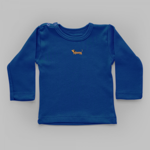 T-shirt met geborduurde teckel