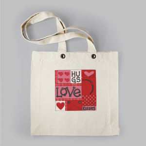 Linnentas_Love_hugs_kisses Linnentas: Loves, hugs, kisses - geborduurd