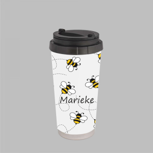 koffiecup_bijen_metnaam Koffiebeker to go- Bijtjes