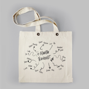 Groepscadeau Linnentas: Bedankt Juf/ Meester met namen van leerlingen