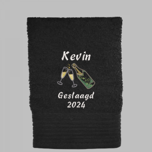 Handdoek_geslaagd_metjaartal Handdoek Geslaagd Champagnefles