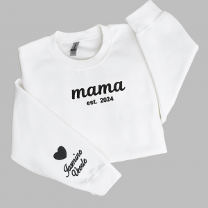 Sweater met geborduurde Mama en jaartal
