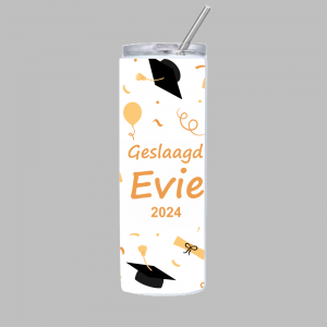 Tumbler_hoedjes_metnaam Tumbler - Geslaagd!