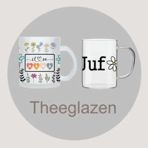 Glas met houten dop en rietje: Tulpen