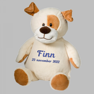 Knuffelhond met bruin oog