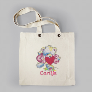 Linnentas Beertje Love - geborduurd