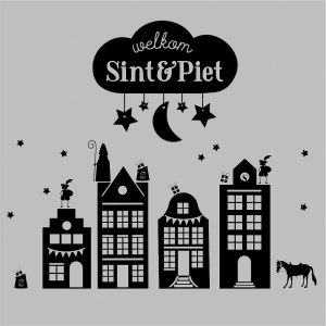 Raamsticker - Welkom Sint en Piet