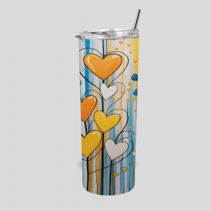 1tumblerbleomenharten Tumbler Thermosbeker - Bloemen en Harten