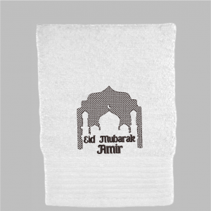 Handdoek Eid Mubarak - Embossed Moskee